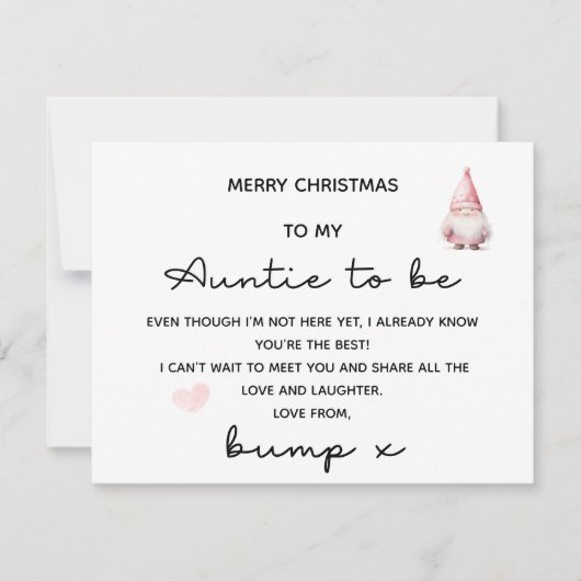 VROLIJK KERSTFEEST VOOR TANTE OM VAN BUMP KAART TE (Voorkant)