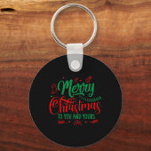 Vrolijk kerstfeest voor u en de uwe sleutelhanger (Voorkant)