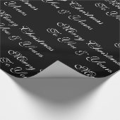Vrolijk kerstfeest voor u en uw zwart wit cadeaupapier (Hoek)