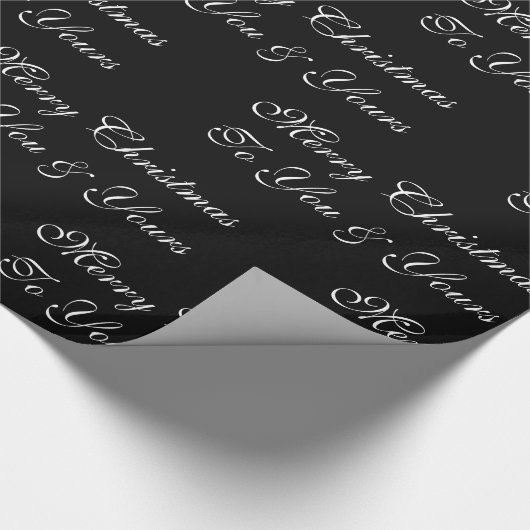 Vrolijk kerstfeest voor u en uw zwart wit cadeaupapier (Hoek)