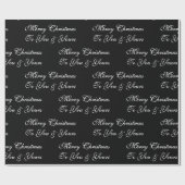 Vrolijk kerstfeest voor u en uw zwart wit cadeaupapier (Vlak)