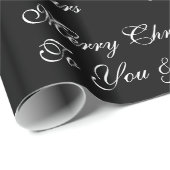 Vrolijk kerstfeest voor u en uw zwart wit cadeaupapier (Rol Hoek)
