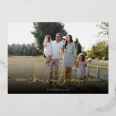 Vrolijk kerstfeest voor u moderne foto folie feestdagenkaart (Voorkant)
