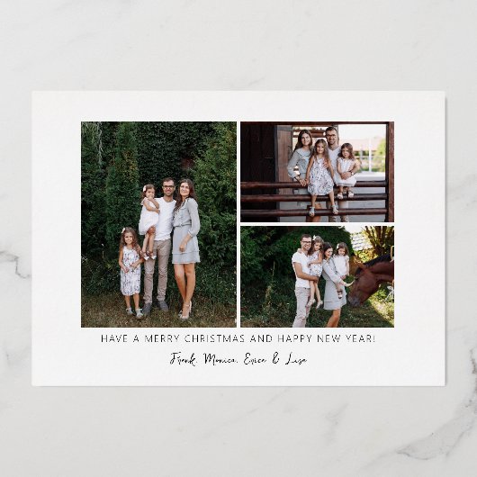 Vrolijk kerstfeest voor u moderne foto folie feestdagenkaart (Achterkant)