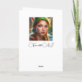 Vrolijk kerstfeest voor u | Schattige elf Bedankkaart (Achterkant)