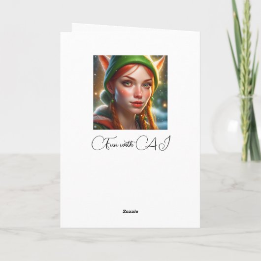 Vrolijk kerstfeest voor u | Schattige elf Bedankkaart (Achterkant)