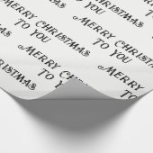 Vrolijk kerstfeest voor u zwart-wit feestelijk cadeaupapier (Hoek)