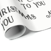 Vrolijk kerstfeest voor u zwart-wit feestelijk cadeaupapier (Rol Hoek)