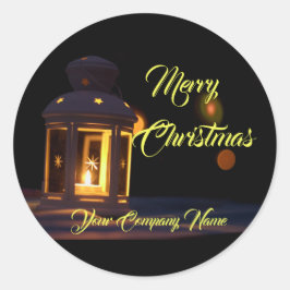 Vrolijk kerstfeest voor uw klanten! ronde sticker