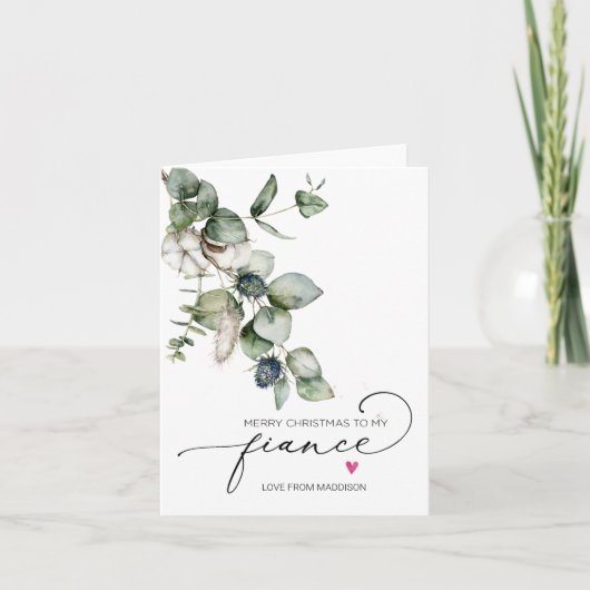 Vrolijk kerstfeest voor verloofde van Vriendin-kaa Kaart (Voorkant)