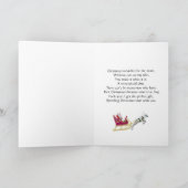 Vrolijk kerstfeest voor vrouw met santa in zijn sl feestdagen kaart (Binnen)