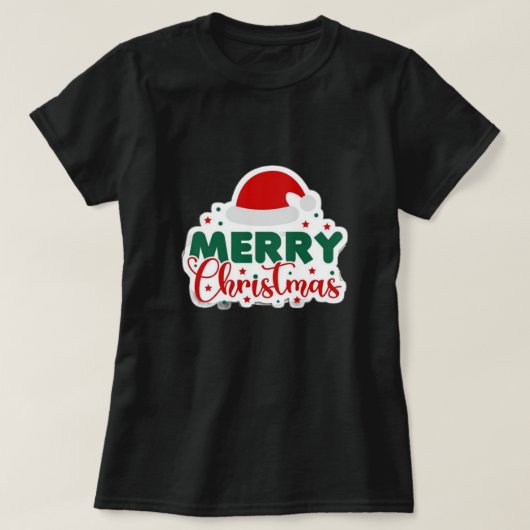 vrolijk kerstfeest voor vrouw t-shirt (Design voorkant)