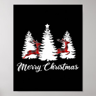 Vrolijk kerstfeest voor vrouwen buffelrenrendiertj poster