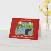 Vrolijk kerstfeest voor zoon en zoon in de wet kaart (Gele Bloem)