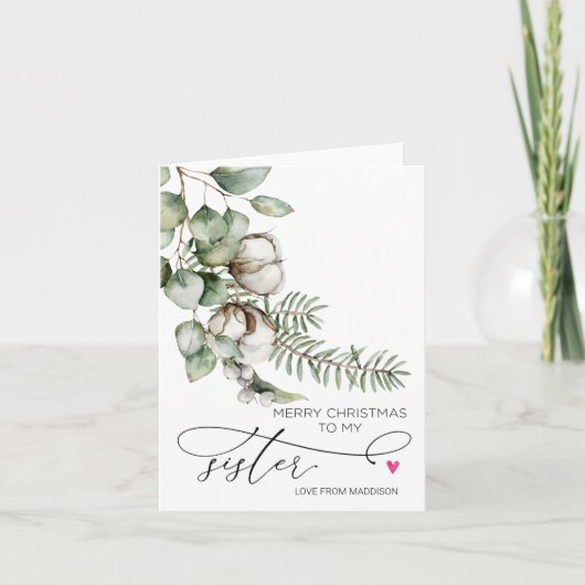 Vrolijk kerstfeest voor zuster van sibling card kaart (Voorkant)