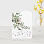 Vrolijk kerstfeest voor zuster van sibling card kaart (Gele Bloem)