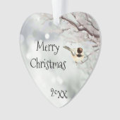 Vrolijk kerstfeest-vorst traditionele vogel ornament (voorkant)