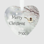 Vrolijk kerstfeest-vorst traditionele vogel ornament (voorkant)