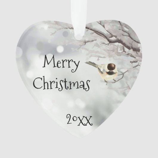 Vrolijk kerstfeest-vorst traditionele vogel ornament (voorkant)