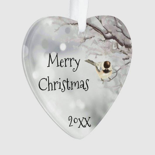 Vrolijk kerstfeest-vorst traditionele vogel ornament (voorkant)