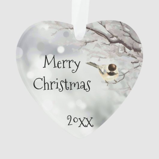 Vrolijk kerstfeest-vorst traditionele vogel ornament (achterkant)