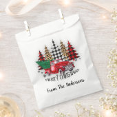 Vrolijk kerstfeest vrachtwagen en bomen bedankzakje (Geknipt)