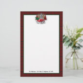 Vrolijk kerstfeest vrachtwagen en bomen briefpapier (Staand voorkant)