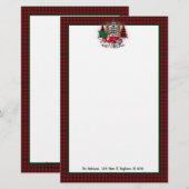 Vrolijk kerstfeest vrachtwagen en bomen briefpapier (Voorkant / Achterkant)