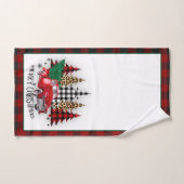 Vrolijk kerstfeest vrachtwagen en bomen handdoek (Handdoek)