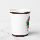 Vrolijk kerstfeest vrachtwagen en bomen papieren bekers (Rechts)