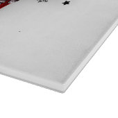 Vrolijk kerstfeest vrachtwagen en bomen snijplank (Hoek)