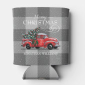 Vrolijk kerstfeest  vrachtwagenmonogram blikjeskoeler (Achterkant)