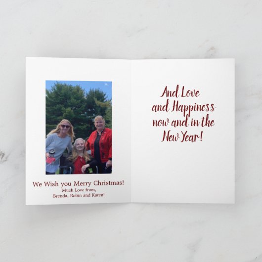 Vrolijk Kerstfeest Vrede en Veiligheid met Foto Kaart (Binnen)