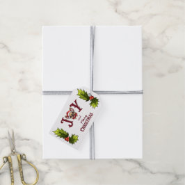 Vrolijk Kerstfeest Vreugde Schattige Franse Bulldo Cadeaulabel