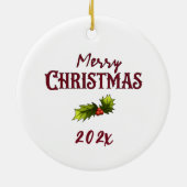 Vrolijk Kerstfeest Vreugde Schattige Franse Bulldo Keramisch Ornament (Achterkant)