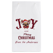 Vrolijk Kerstfeest Vreugde Schattige Franse Bulldo Klein Cadeauzakje (Achterkant)