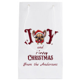 Vrolijk Kerstfeest Vreugde Schattige Franse Bulldo Klein Cadeauzakje