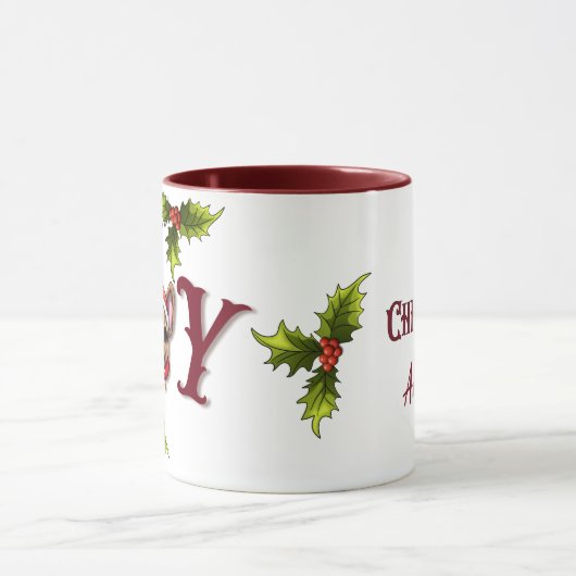 Vrolijk Kerstfeest Vreugde Schattige Franse Bulldo Mok (Midden)