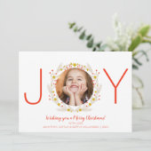 Vrolijk Kerstfeest Vreugde Vakantie Foto krans Feestdagenkaart (Staand voorkant)