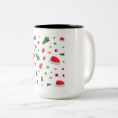 Vrolijk kerstfeest: vreugdevolle feestvreugde tweekleurige koffiemok (Voorkant rechts)