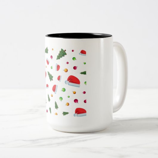 Vrolijk kerstfeest: vreugdevolle feestvreugde tweekleurige koffiemok (Voorkant rechts)