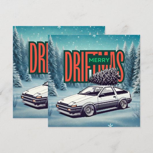 (Vrolijk Kerstfeest) Vrolijk Driftmas - Hachiroku Feestdagenkaart (Voorkant / Achterkant)