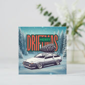 (Vrolijk Kerstfeest) Vrolijk Driftmas - Hachiroku Feestdagenkaart (Staand voorkant)