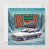 (Vrolijk Kerstfeest) Vrolijk Driftmas - Hachiroku Feestdagenkaart (Voorkant)