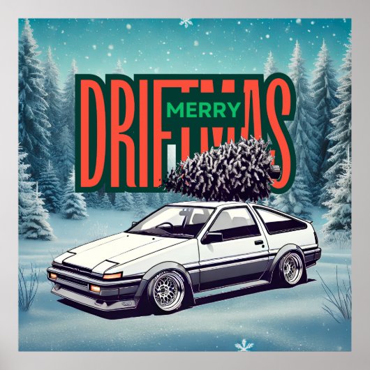 (Vrolijk Kerstfeest) Vrolijk Driftmas - Hachiroku Poster (Voorkant)