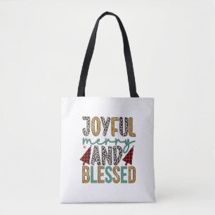 Vrolijk Kerstfeest Vrolijk en gezegend Tote Bag