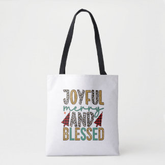 Vrolijk Kerstfeest Vrolijk en gezegend Tote Bag