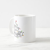 Vrolijk kerstfeest, vrolijk en helder, kerst mok (Voorkant links)