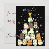 Vrolijk Kerstfeest Vrolijk Kat-Mas Kat Boom Feestdagenkaart (Voorkant / Achterkant)