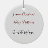 Vrolijk Kerstfeest Vrolijk Kat-Mas Kat Boom Keramisch Ornament (Achterkant)